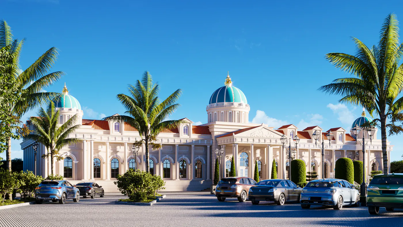 Event complex day view render in Multan by Janan Manzil